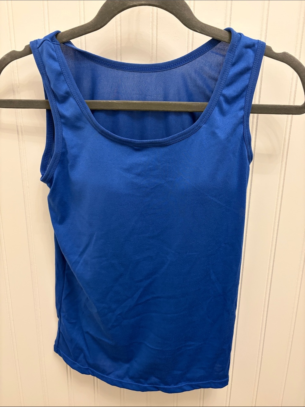 Women's Scoop Neck Tank Top - Blue with built in bra